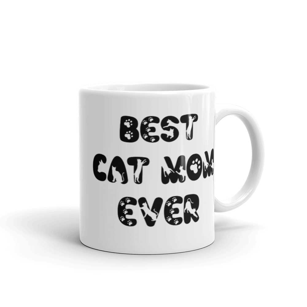 Funny coffee mug for women 11 oz white ceramic coffee mug best cat mom ever